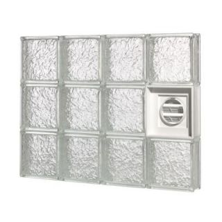 Pittsburgh Corning GuardWise 36 in. x 34 in. x 3 in. IceScapes Pattern Dryer Vented Glass Block Window D3634IS