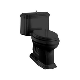 KOHLER Portrait 1 Piece 1.4 GPF Elongated Toilet in Black Black K 3506 7
