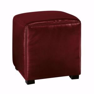 Home Decorators Collection Tracie Red Basic Leather Ottoman 0217700110