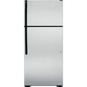 GE 28 in. W 16.5 cu. ft. Top Freezer Refrigerator in CleanSteel, Energy Star GTK17GBEBS