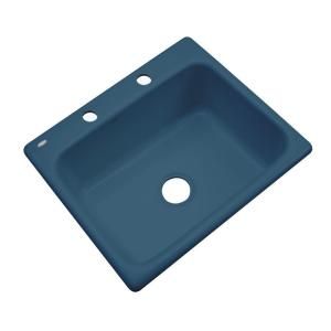 Thermocast Inverness Drop in Acrylic 25x22x9 in. 2 Hole Single Bowl Kitchen Sink in Rhapsody Blue 22221