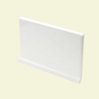 U.S. Ceramic Tile Color Collection Matte Snow White 4 in. x 6 in. Ceramic Cove Base Wall Tile U272 AT3410