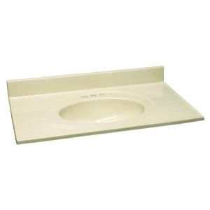 Design House 37 in. W Cultured Marble Vanity Top with White on Bone Bowl 551127