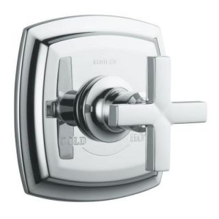 KOHLER Margaux 1 Handle Thermostatic Valve Trim Kit in Polished Chrome with Cross Handle (Valve Not Included) K T16239 3 CP