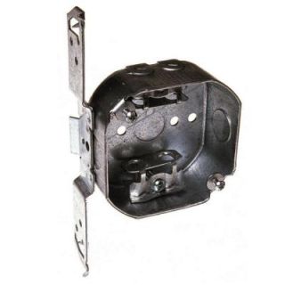 Raco 4 in. Octagon Box 1 1/2 in. Deep TS Wood Metal Stud Bracket flush 1/2in. Side Knockouts (4) MC/BX/Flex Cable Clamps 155