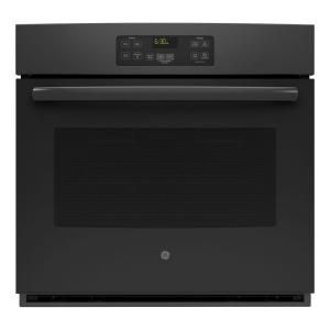 GE 30 in. Single Electric Wall Oven Standard Cleaning with Steam in Black JT1000DFBB