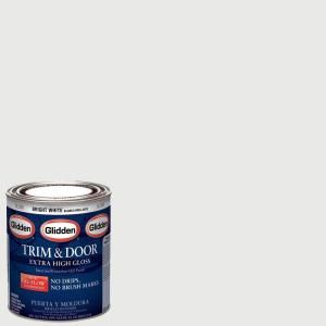 Glidden Trim and Door 1 Qt. Bright White Gloss Interior/Exterior Oil Paint GL  300  04