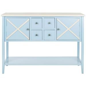 Safavieh Adrienne Wood Sideboard in Light Blue/White AMH6601B