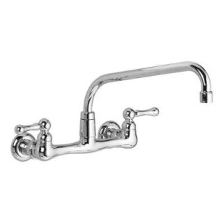 American Standard Heritage 8 in. Wall Mount 2 Handle Low Arc Bathroom Faucet in Chrome 7292.152.002