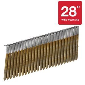 Hitachi 3 1/2 in. x 0.131 in. 28 Degree Smooth Shank Hot Dipped Galvanized Wire Weld Offset Head Framing Nails (2,000 Pack) 28216