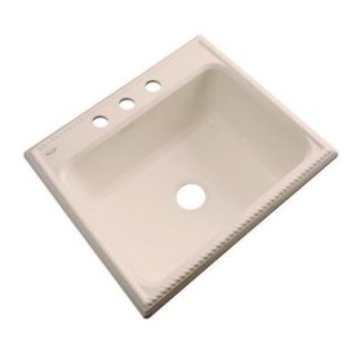 Thermocast Wentworth Drop in Acrylic 25x22x9 in. 3 Hole Single Bowl Kitchen Sink in Peach Bisque 27307