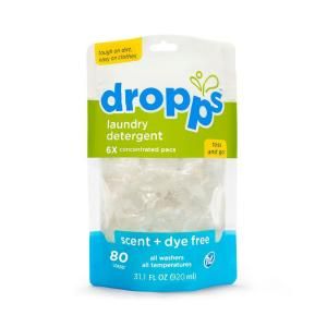 80 Count Dropps Scent and Dye Free Laundry Detergent Pack (Case of 6) 80121