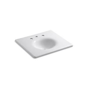 KOHLER Iron/Impressions 25 5/8 in. x 22 1/4 in. Vanity Top Bathroom Sink in White K 3048 8 0