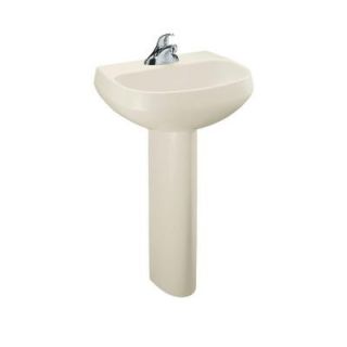 KOHLER Wellworth Pedestal Combo Bathroom Sink in Almond K 2293 4 47
