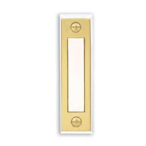 Heath Zenith Wired Brass Push Button With White Center Bar DISCONTINUED 667P