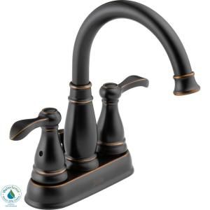 Delta Porter 4 in. Centerset 2 Handle High Arc Bathroom Faucet in Oil Rubbed Bronze 25984LF OB