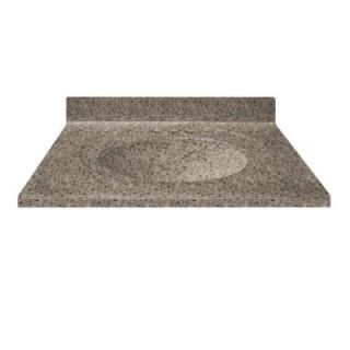 US Marble 31 in. Cultured Granite Vanity Top in Mountain Color with Integral Backsplash and Mountain Bowl 31CL9186SM