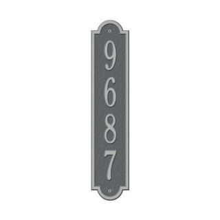 Whitehall Products Rectangular Pewter/Silver Richmond Standard Wall One Line Vertical Address Plaque 3007PS