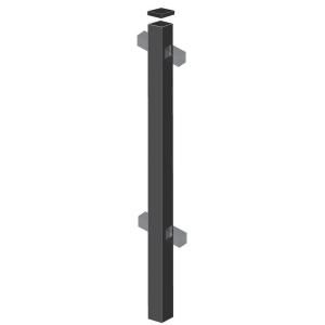 Barrette 2 in. x 2 in. x 70 in. Aluminum Black Fence Line Post Black 73017714