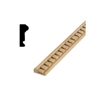 DecraMold DM 212 7/8 in. x 2 1/8 in. x 96 in. Pine Wood Chair Rail with Dentil Moulding 109665