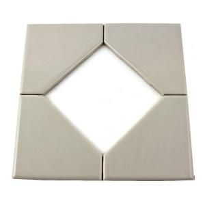 Daltile Semi Gloss White 8 in. x 8 in. Ceramic Diamond Insert Accent Tile 010088DIACC1P2