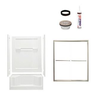 Sterling Plumbing Advantage 34 in. x 48 in. x 72 in. Shower Kit with Shower Door in White/Nickel 6203 5465NC