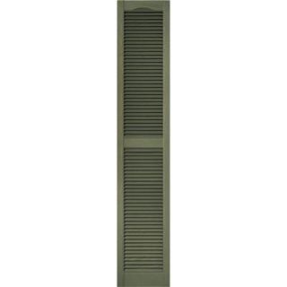 Builders Edge 15 in. x 80 in. Louvered Shutters Pair #282 Colonial Green 010140080282