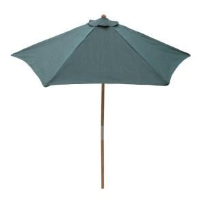 Hampton Bay 9 ft. Teak Patio Umbrella in Peacock and Java 9945 01408400