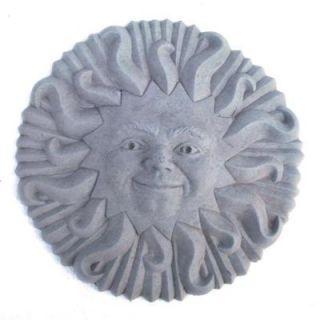 Cast Stone Smiling Sun Plaque Antique Gray GNPSS AG