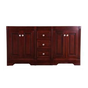 Virtu USA Austen 60 in. W x 21 1/2 in. D x 33 in. H Vanity Cabinet Only in Cherry DISCONTINUED RD 10560 CAB CHE