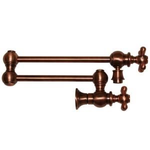 Whitehaus Vintage III Wall Mounted Potfiller with Cross Handle in Antique Copper WHKPFCR3 9550 ACO