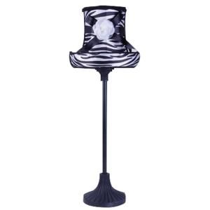 Limelights 20.87 in. Boutique Style Hat Lamp with Zebra Printed Shade and Flower Bow LT3007 ZBA