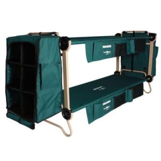 Disc O Bed Cam O Bunk 32 in. Green Bunkable Beds with Leg Extensions Bed Side Organizers and Hanging Cabinets (2 Pack) 30001BOEC