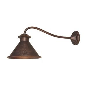 World Imports Dark Sky Essen Collection 12 in. 1 Light Outdoor Wall Sconce with Long Arm in Antique Copper WI900486