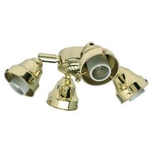 Casablanca 4 Light Bright Brass Swivel Thumbscrew Fitter Ceiling Fan Light Kit DISCONTINUED K134A 2
