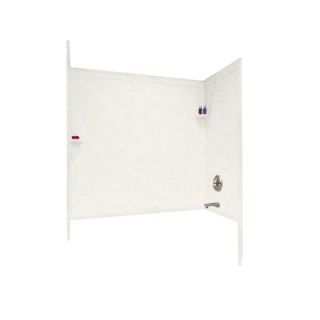 Swanstone 33 1/2 in. x 60 in. x 60 in. Three Piece Easy Up Adhesive Tub Wall in Tahiti Ivory SI00603.059