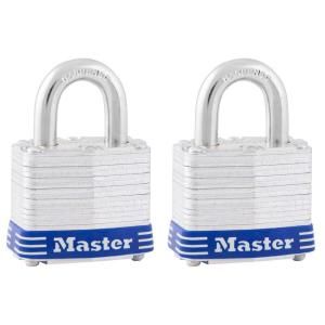 Master Lock 1 9/16 in. Laminated Steel Padlock (2 Pack) 3TLDHC