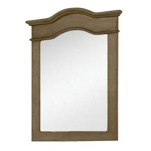 World Imports Belle Foret 40 in. x 30 in. Framed Portrait Mirror in Distressed Parchment BF80023