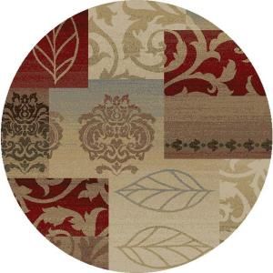 Tayse Rugs Impressions Multi 5 ft. 3 in. Round Transitional Area Rug 7730  Multi  6 Round