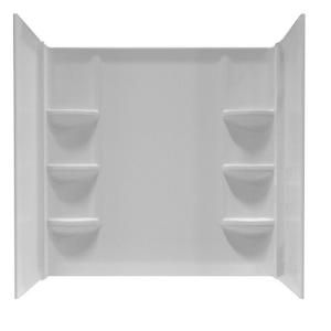 American Standard Ovation 30 in. x 48 in. x 72 in. Three Piece Direct to Stud Shower Wall in Arctic White 2603.SW.011