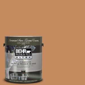 BEHR Premium Plus Ultra 1 gal. #PPU3 13 Glazed Ginger Semi Gloss Enamel Interior Paint 375301