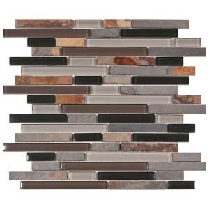 Merola Tile Tessera Piano Stonehenge 11 3/4 in. x 11 3/4 in. x 8 mm Glass and Stone Mosaic Wall Tile GDMTPNH
