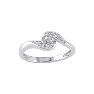 Diamond Accent Swirl Ring, White, Womens