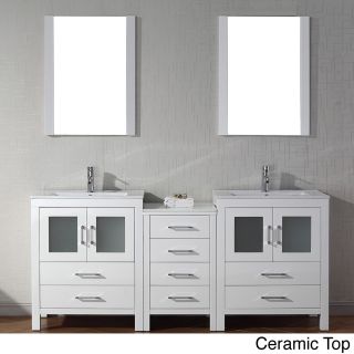 Virtu Virtu Usa Dior 74 Inch Double Sink Vanity Set In White White Size Double Vanities