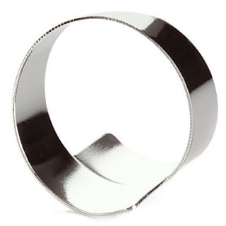 Set of 4 Modern Silver Zinc Alloy Napkin Ring