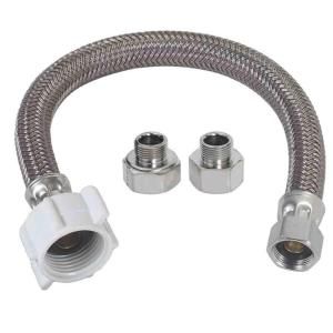 3/8 in. Compression x 7/8 in. Ballcock Nut x 12 in. Polymer Braid Toilet Water Connector B1 12DLU D