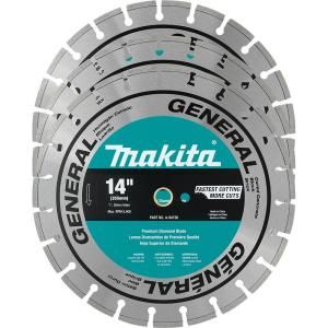 Makita 14 in. Segmented Rim General Purpose Diamond Blade (3 Pack) A 94932