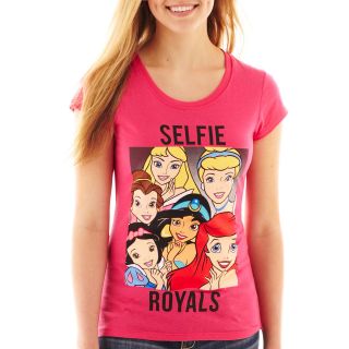Disney Princesses Short Sleeve Graphic Tee, Pink, Womens