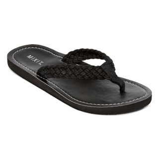 MIXIT Braided Cord Flip Flops, Black, Womens