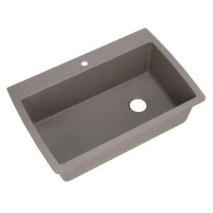 Blanco Diamond Dual Mount Composite 22x9.5x32.75 1 Hole Single Bowl Kitchen Sink in Metallic Gray 440193